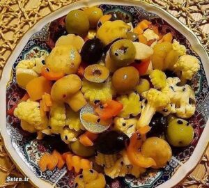 طرز تهیه ترشی یونانی با قارچ و ذرت مجلسی و رستورانی