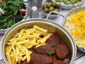 طرز تهیه شامی ترش شمالی با رب انار و سیب زمینی مرحله به مرحله