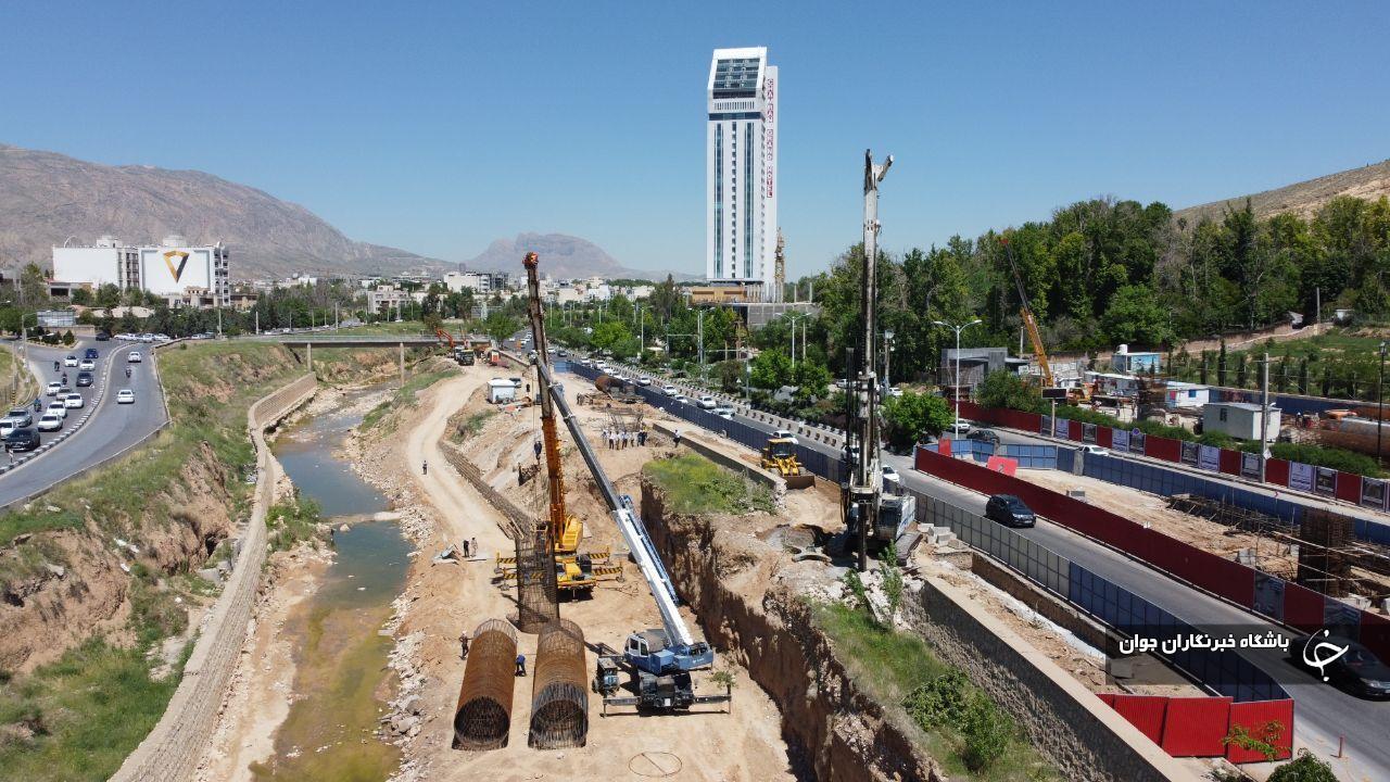 پیشرفت عمرانی تقاطع غیرهمسطح اردیبهشت شیراز