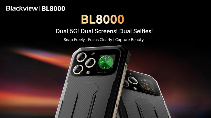 گوشی هوشمند Blackview BL8000 با صفحه نمایش دوگانه و فناوری ۵G معرفی شد